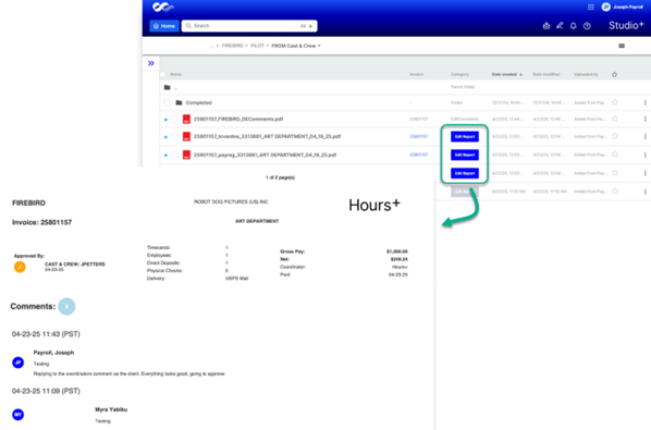 Studio+ Auditing screenshot